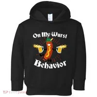 Funny Oktoberfest On My Wurst Behavior Toddler Hoodie thumb 0