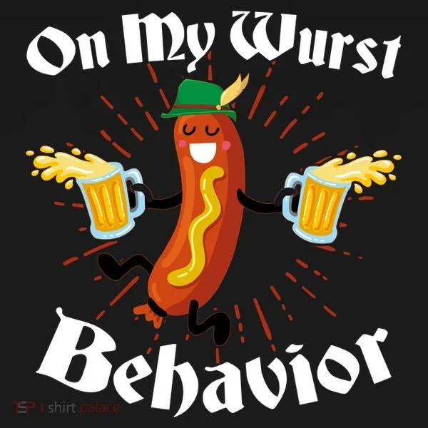 Funny Oktoberfest On My Wurst Behavior Toddler Hoodie