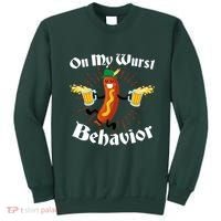 Funny Oktoberfest On My Wurst Behavior Sweatshirt thumb 0