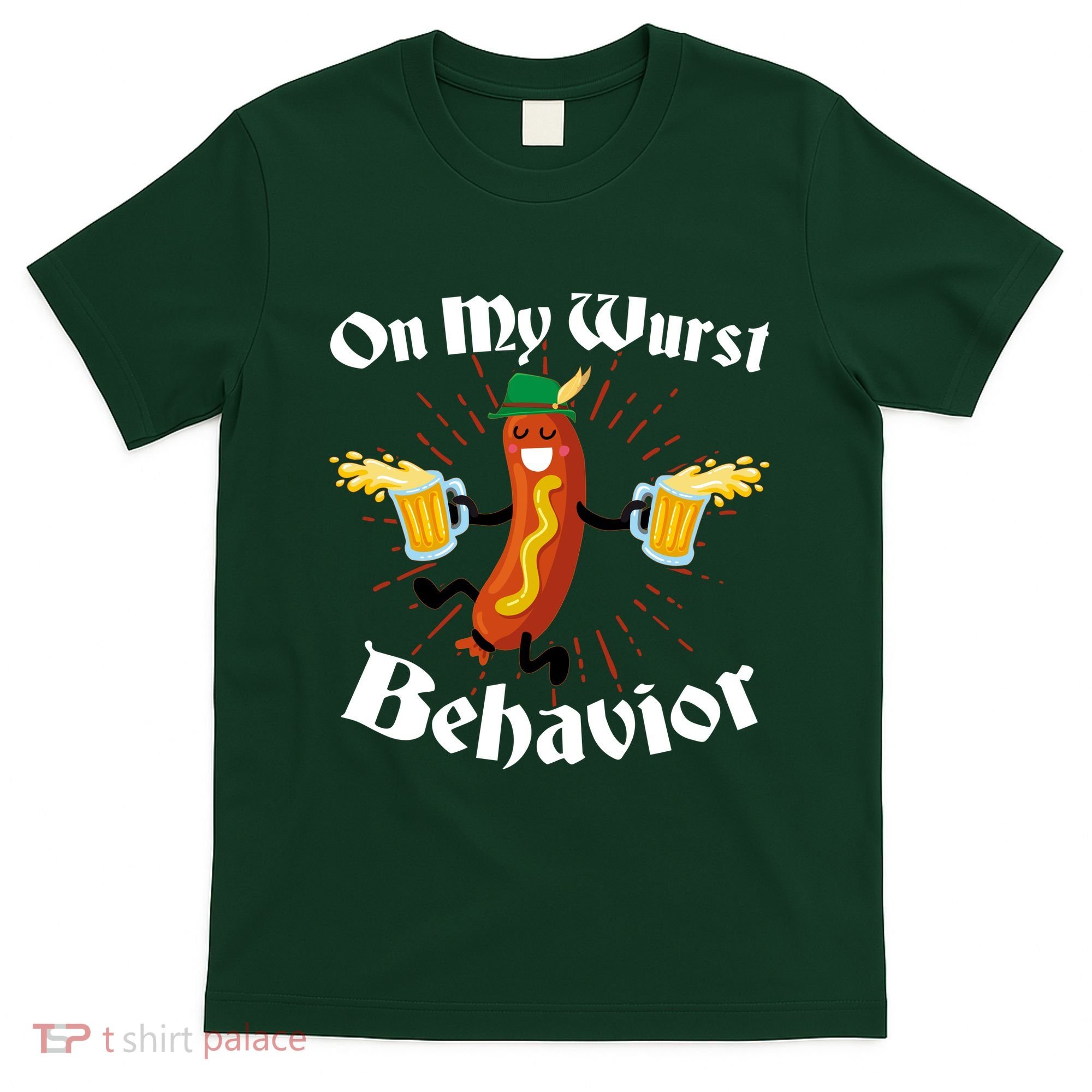 Funny Oktoberfest On My Wurst Behavior T-Shirt