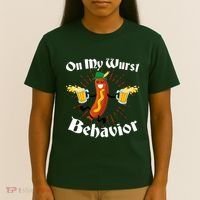 Funny Oktoberfest On My Wurst Behavior T-Shirt thumb 4
