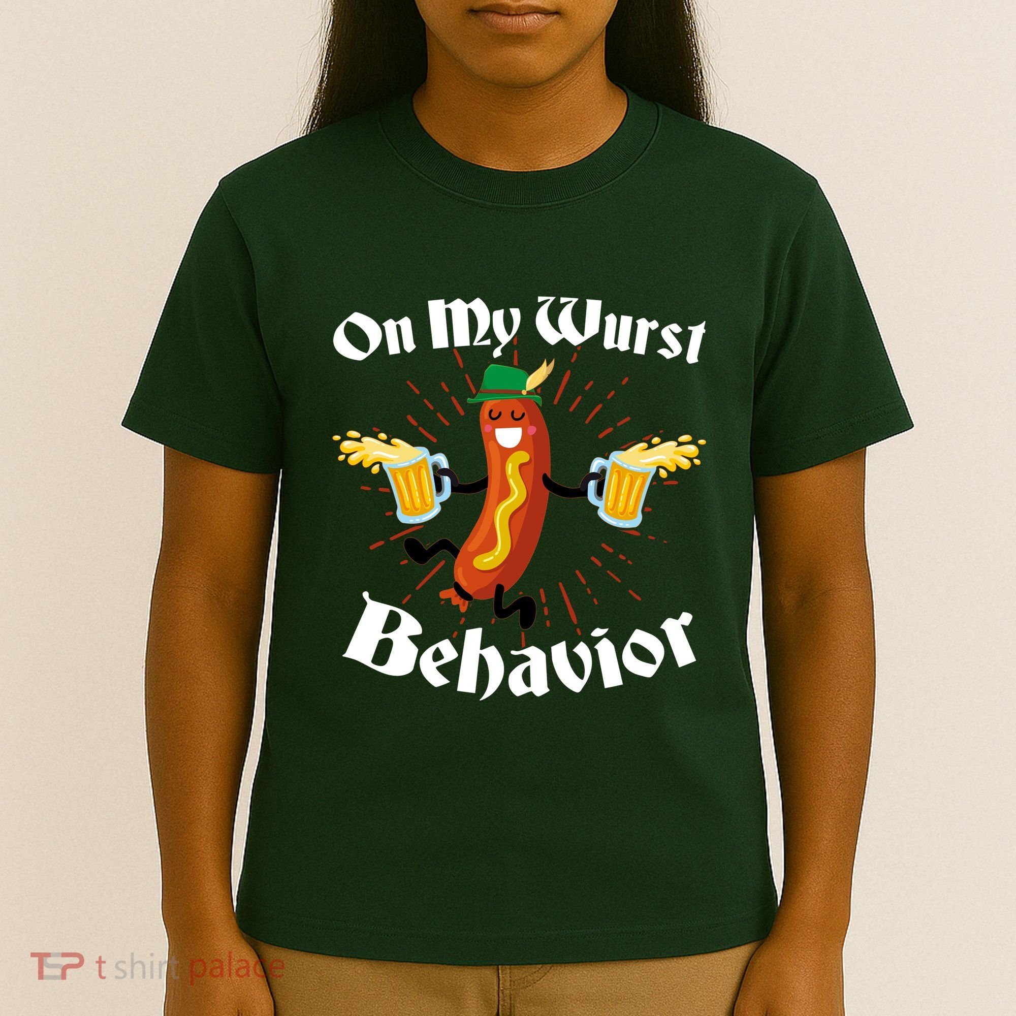 Funny Oktoberfest On My Wurst Behavior T-Shirt
