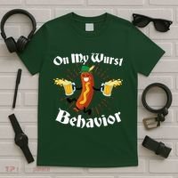 Funny Oktoberfest On My Wurst Behavior T-Shirt thumb 5