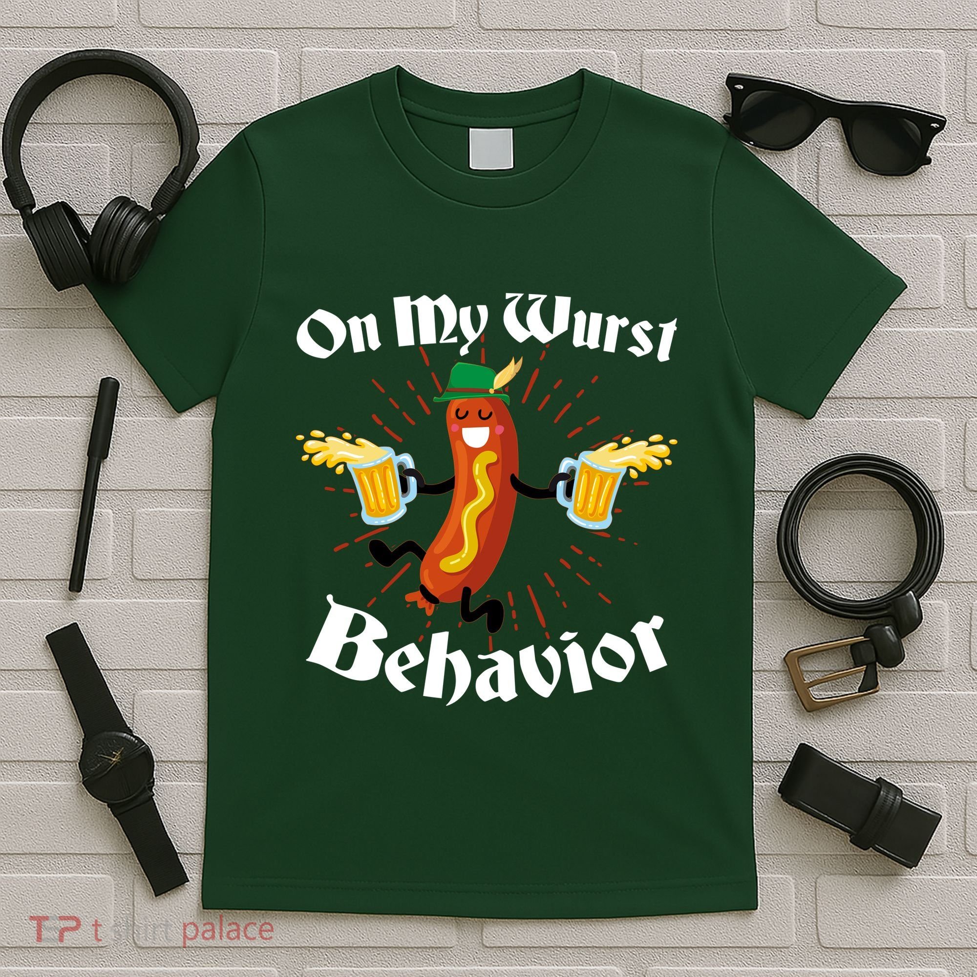 Funny Oktoberfest On My Wurst Behavior T-Shirt