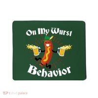 Funny Oktoberfest On My Wurst Behavior Mousepad thumb 0