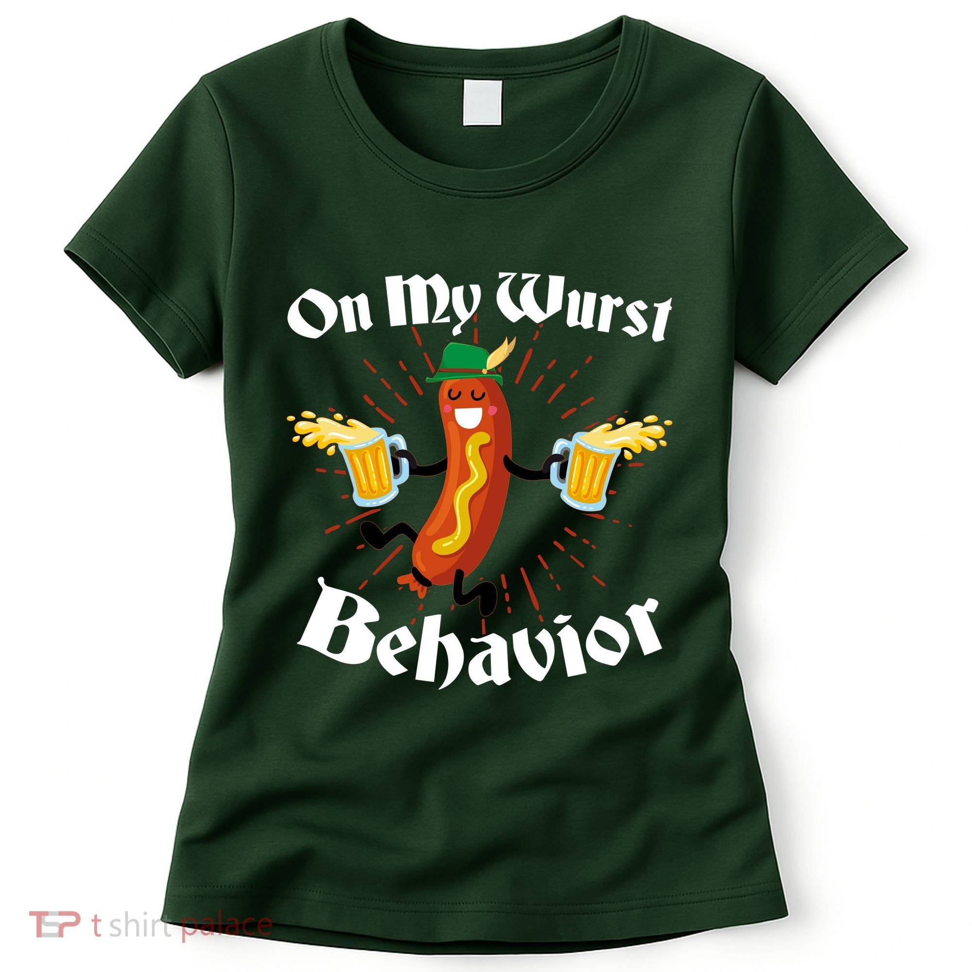 Funny Oktoberfest On My Wurst Behavior Women's T-Shirt