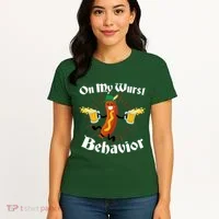 Funny Oktoberfest On My Wurst Behavior Women's T-Shirt thumb 4