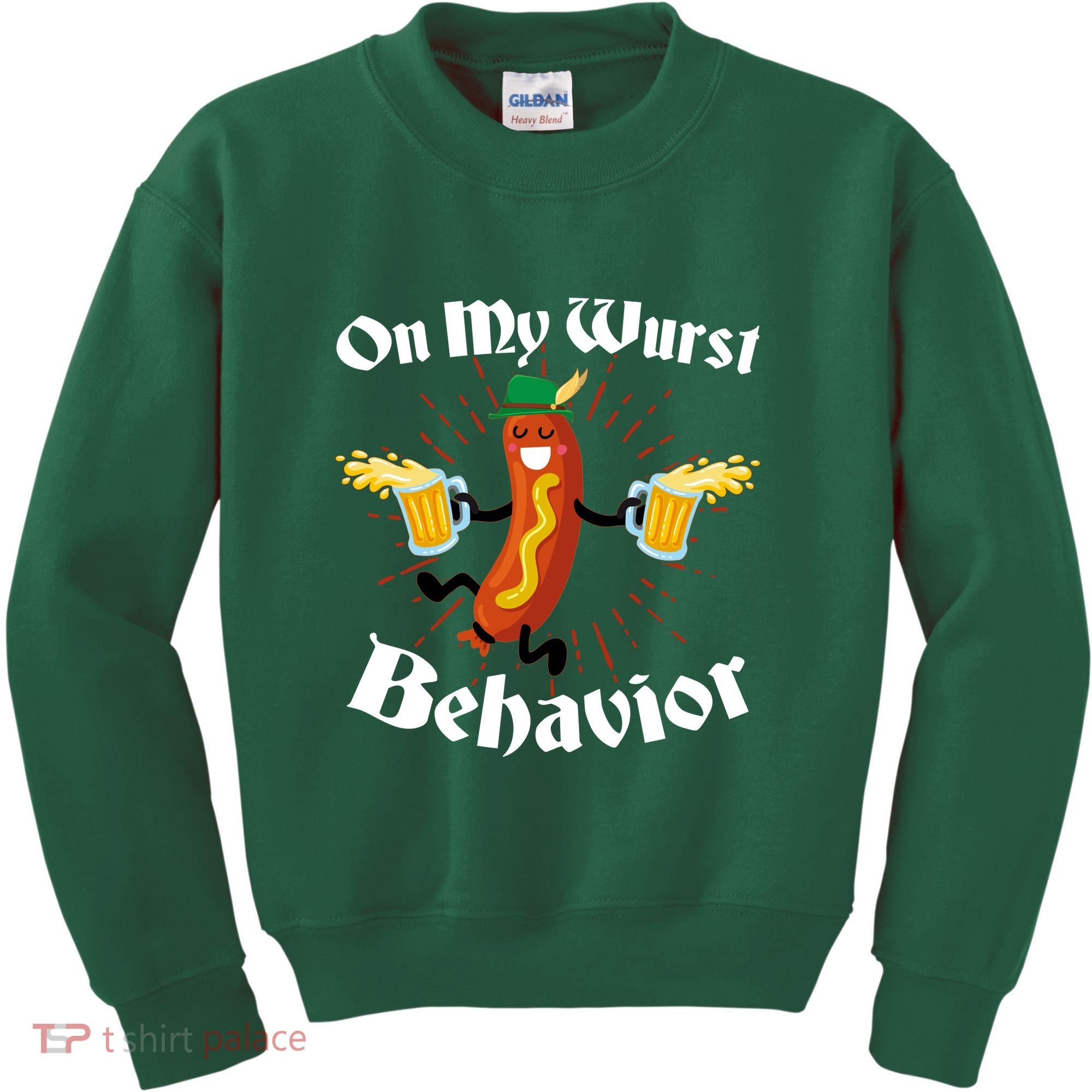Funny Oktoberfest On My Wurst Behavior Kids Sweatshirt