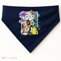 Flowers Of Oregon Word Art Oregonian Pride USA-Made Doggie Bandana thumb 0