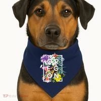 Flowers Of Oregon Word Art Oregonian Pride USA-Made Doggie Bandana thumb 1
