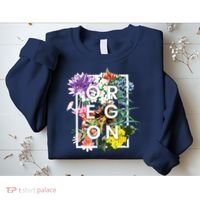 Flowers Of Oregon Word Art Oregonian Pride Sweatshirt thumb 2