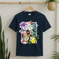 Flowers Of Oregon Word Art Oregonian Pride T-Shirt thumb 2