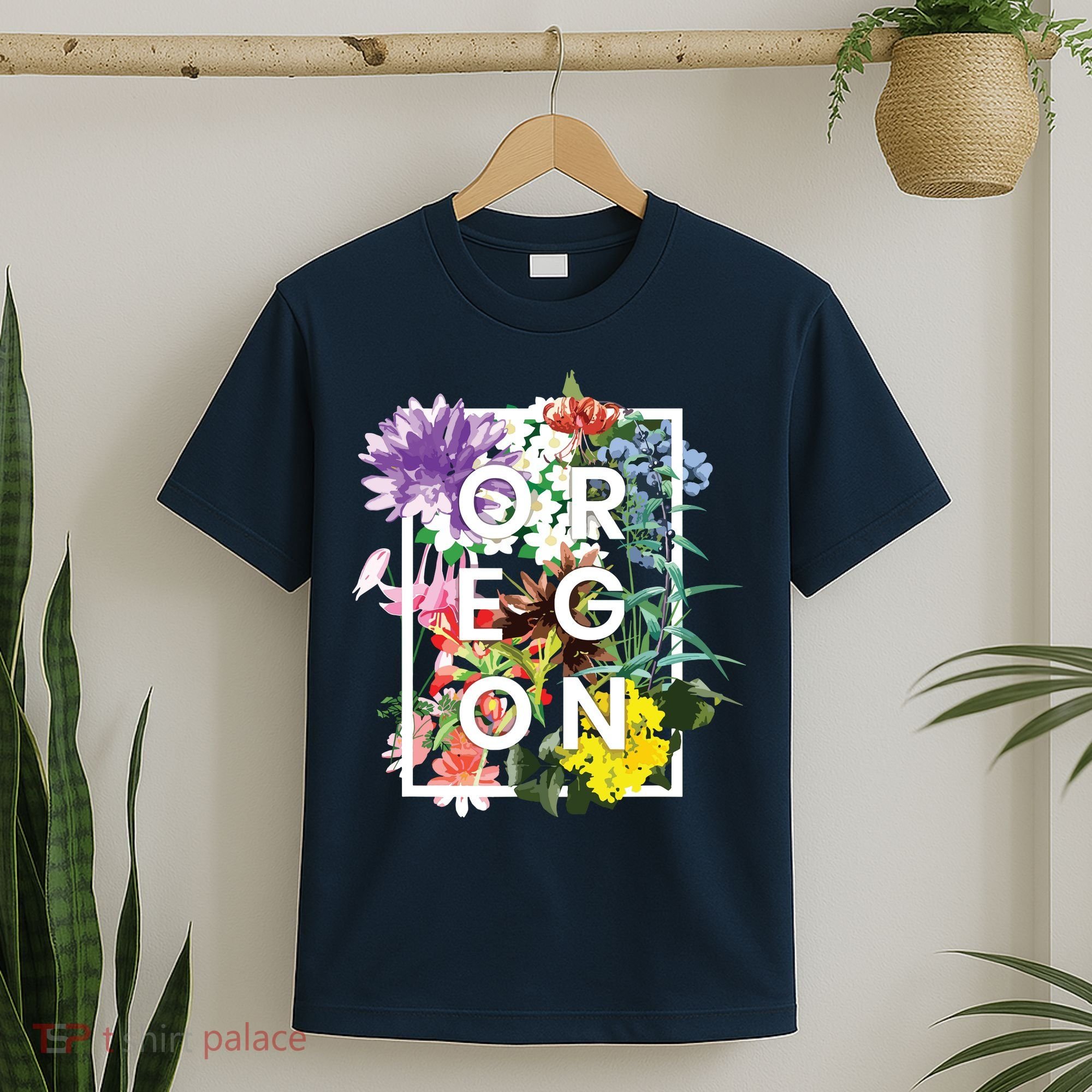 Flowers Of Oregon Word Art Oregonian Pride T-Shirt