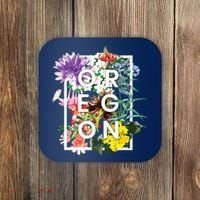 Flowers Of Oregon Word Art Oregonian Pride Coaster thumb 0