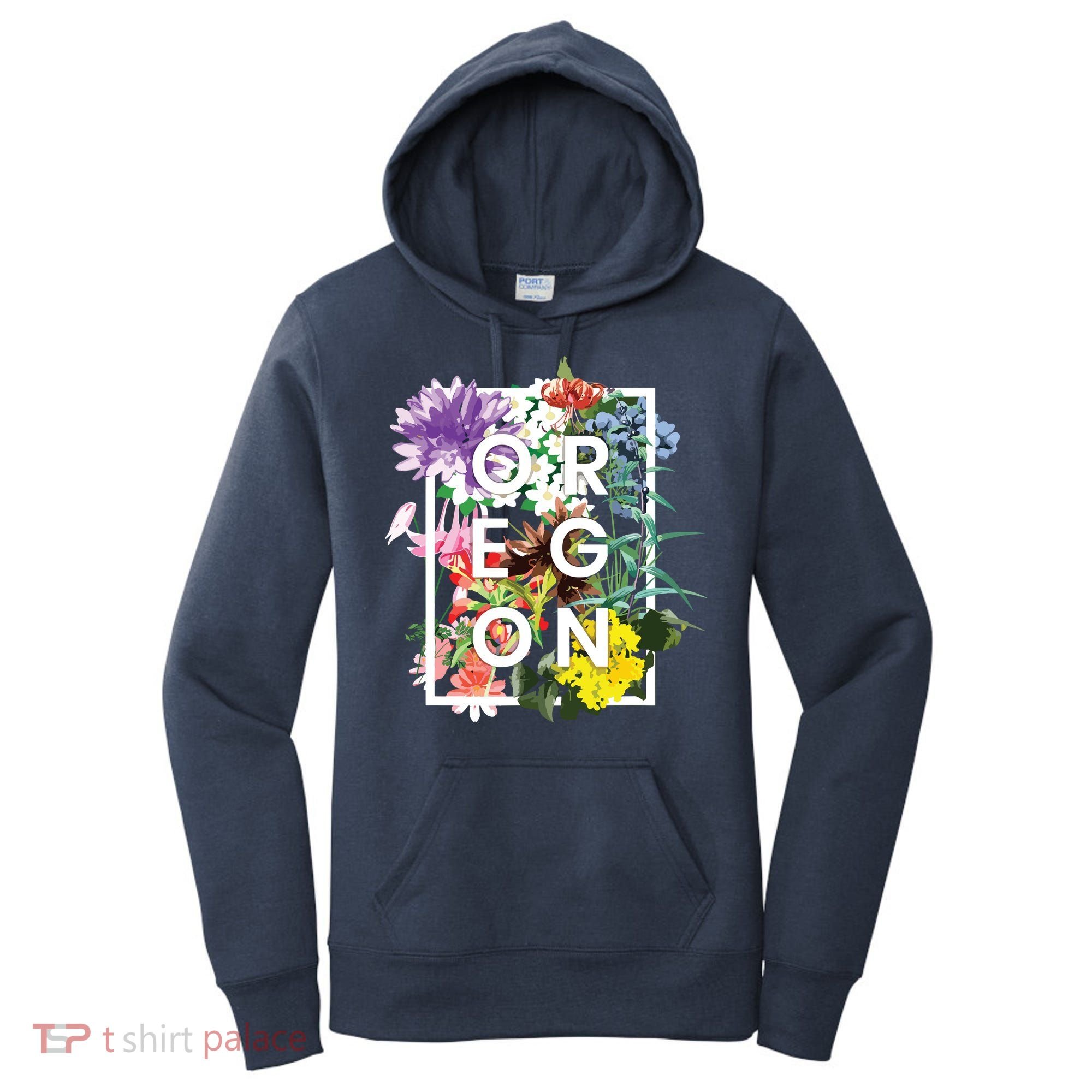Flowers Of Oregon Word Art Oregonian Pride Women's Hoodie