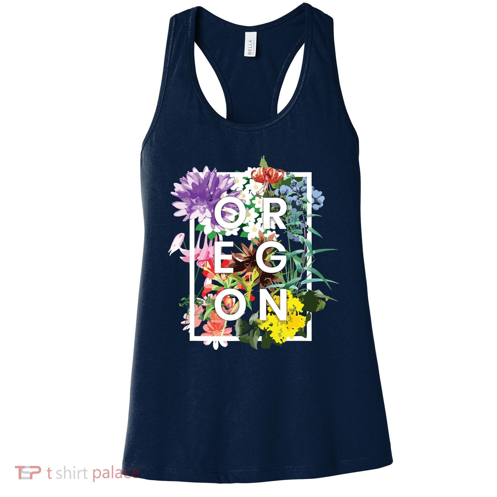 Flowers Of Oregon Word Art Oregonian Pride Women's Tank Top