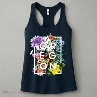 Flowers Of Oregon Word Art Oregonian Pride Women's Tank Top thumb 3