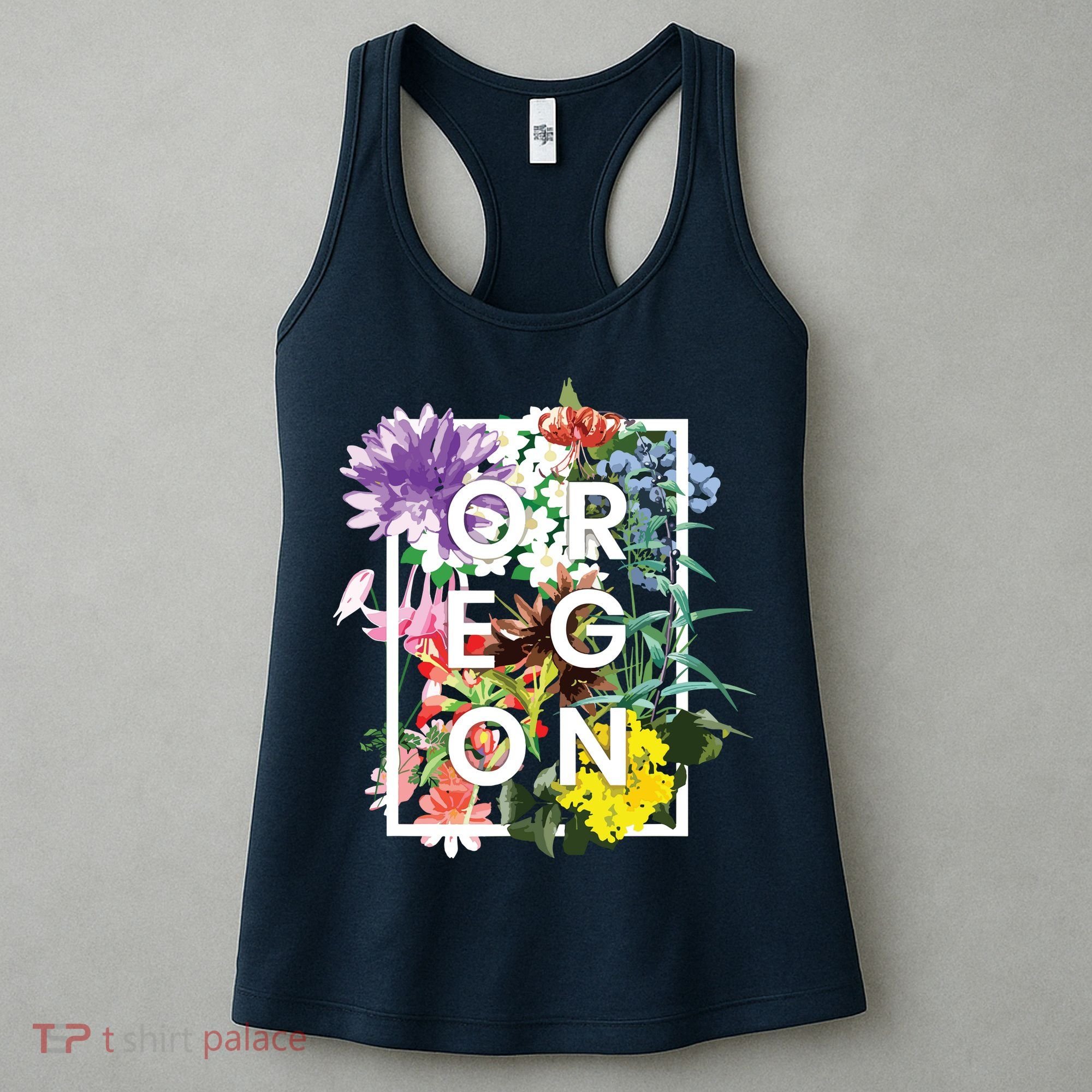 Flowers Of Oregon Word Art Oregonian Pride Women's Tank Top