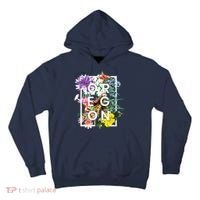 Flowers Of Oregon Word Art Oregonian Pride Tall Hoodie thumb 0