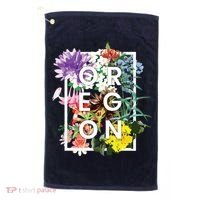 Flowers Of Oregon Word Art Oregonian Pride Golf Towel thumb 0