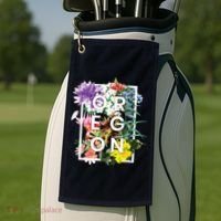 Flowers Of Oregon Word Art Oregonian Pride Golf Towel thumb 2