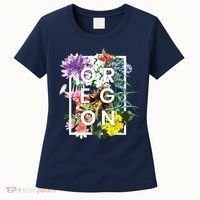 Flowers Of Oregon Word Art Oregonian Pride Women's T-Shirt thumb 0