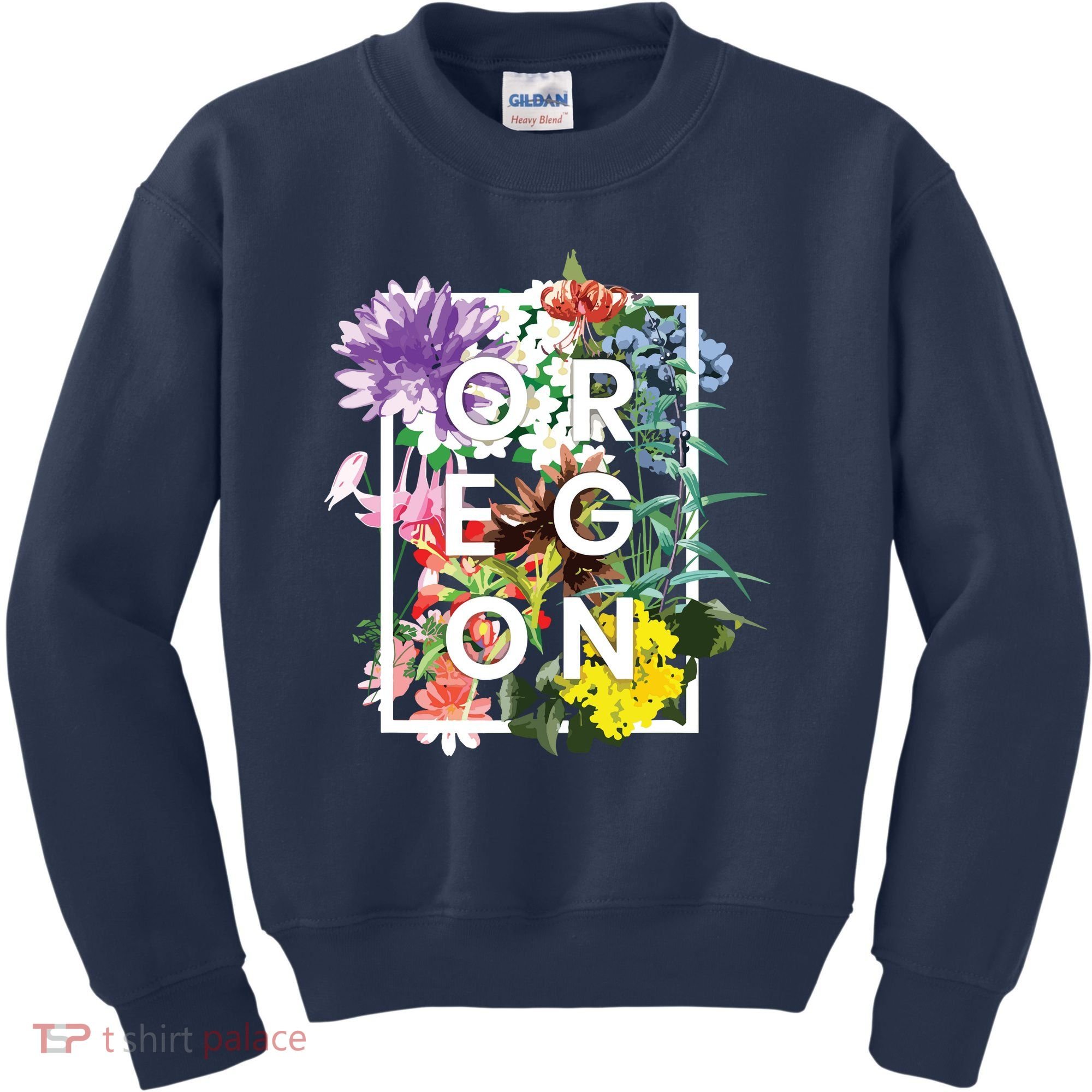 Flowers Of Oregon Word Art Oregonian Pride Kids Sweatshirt