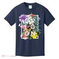 Flowers Of Oregon Word Art Oregonian Pride Kids T-Shirt thumb 0