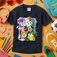 Flowers Of Oregon Word Art Oregonian Pride Kids T-Shirt thumb 3