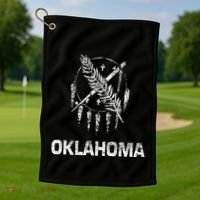 Flag Of Oklahoma The Sooner State Tulsa Norman Edmond Golf Towel thumb 1