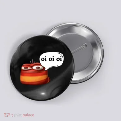 Funny Oi Oi Oi Red Worm Sarcastic Meme Button