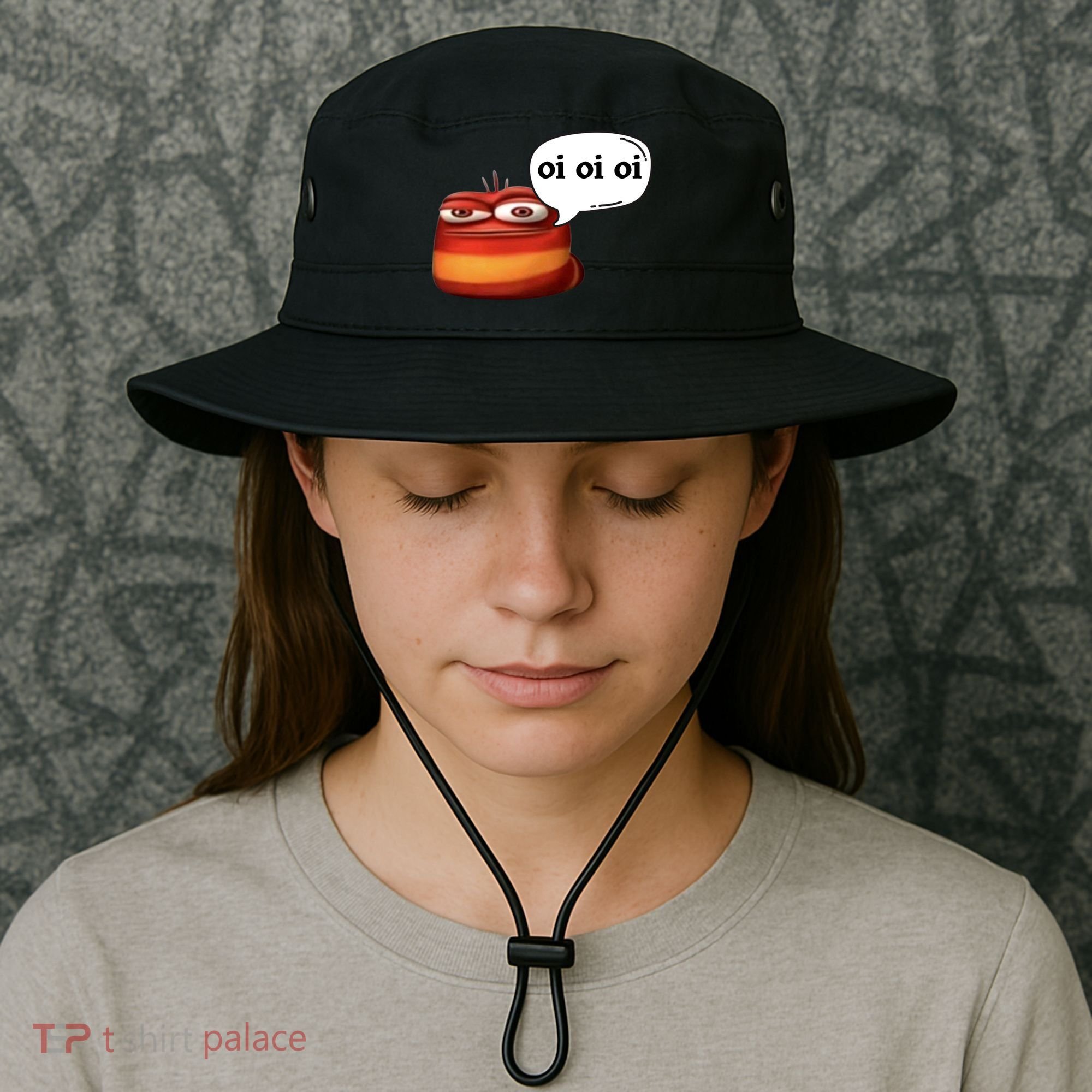 Funny Oi Oi Oi Red Worm Sarcastic Meme Bucket Hat