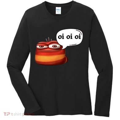 Funny Oi Oi Oi Red Worm Sarcastic Meme Women's Long Sleeve Shirt