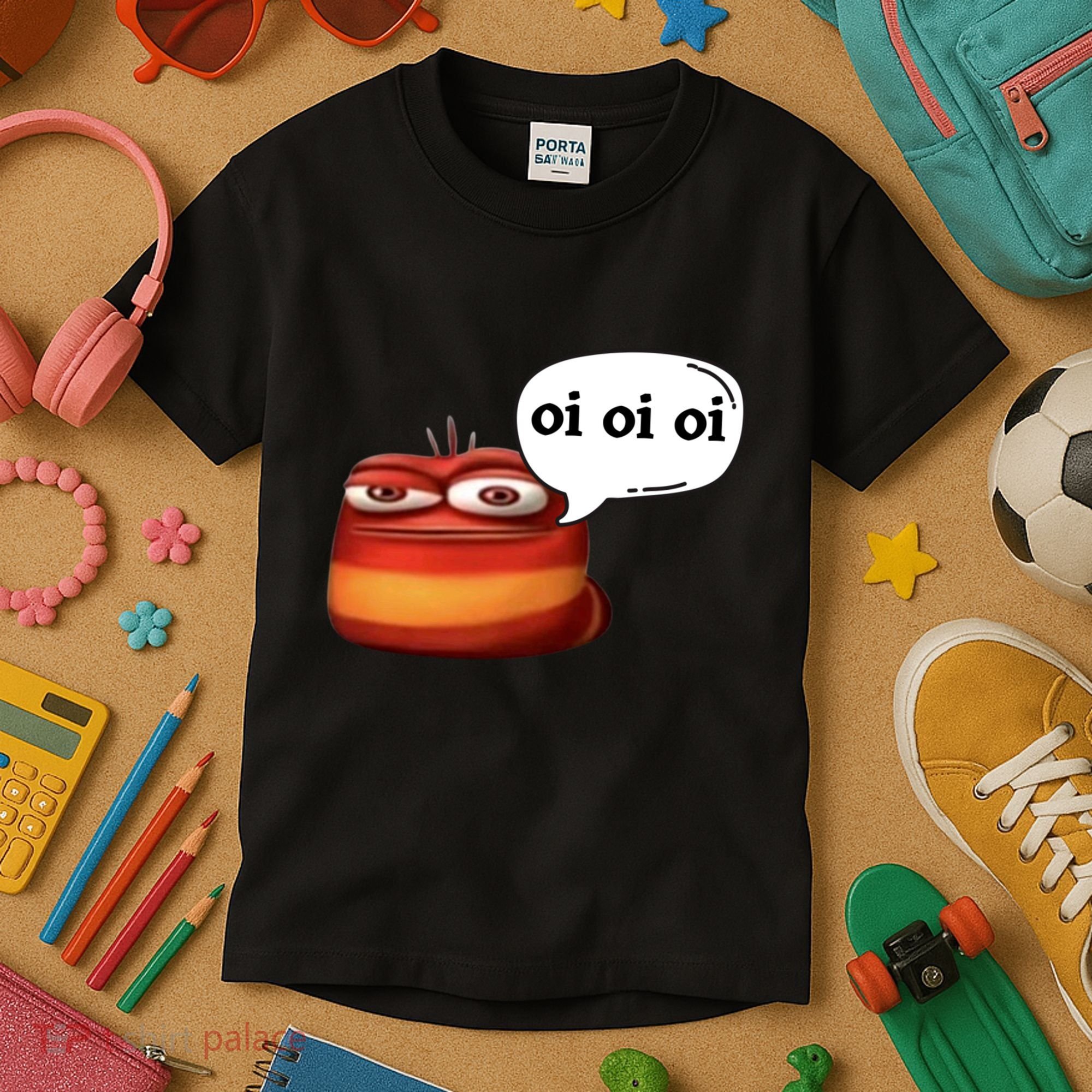 Funny Oi Oi Oi Red Worm Sarcastic Meme Kids T-Shirt