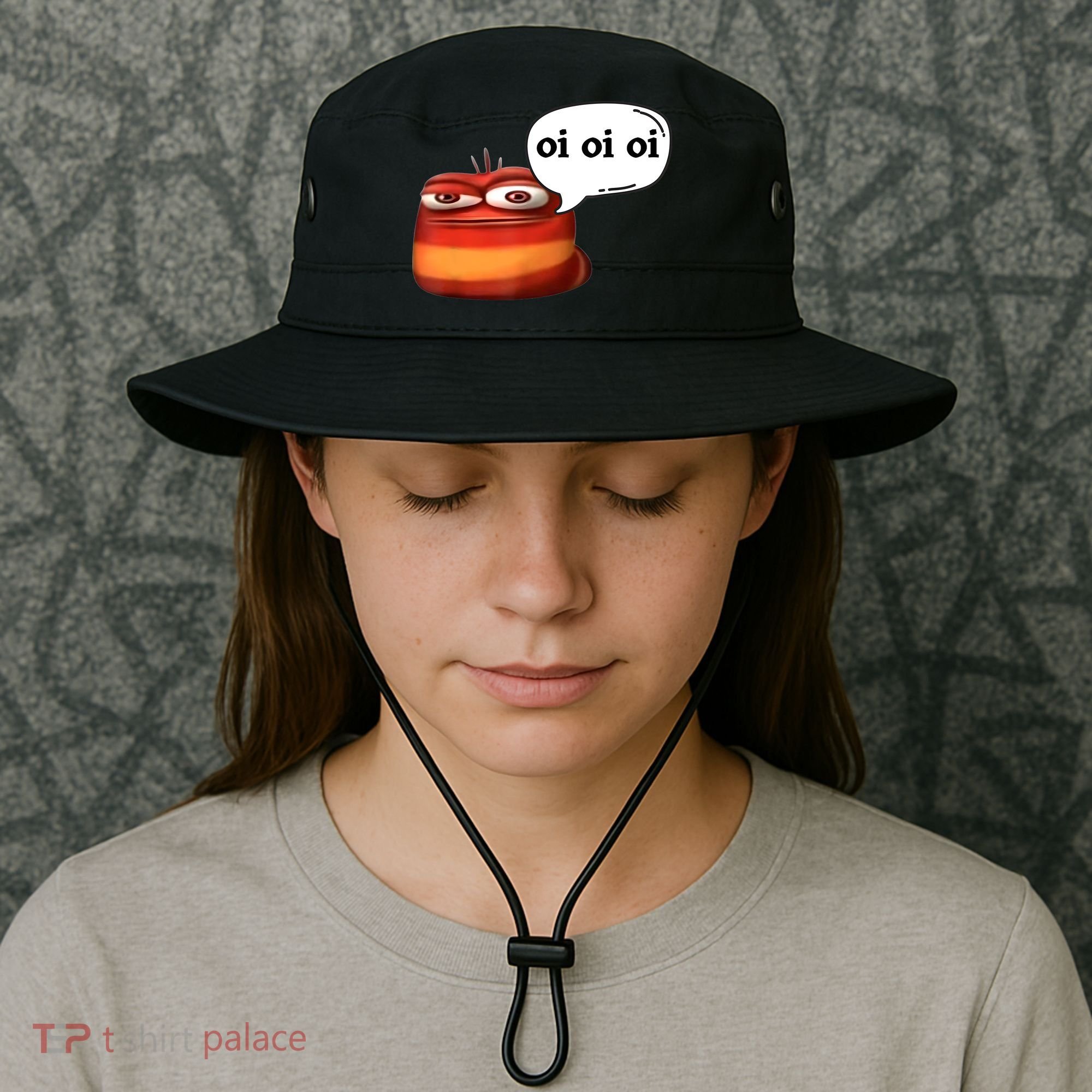 Funny Oi Oi Oi Red Worm Sarcastic Meme Bucket Hat