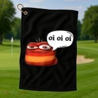 Funny Oi Oi Oi Red Worm Sarcastic Meme Golf Towel thumb 1
