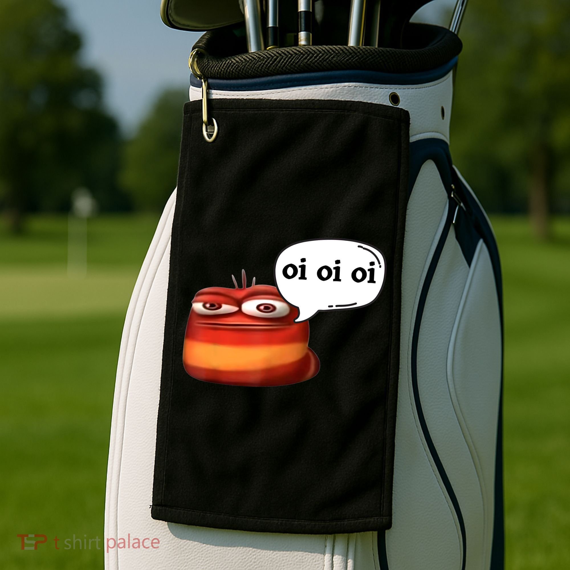 Funny Oi Oi Oi Red Worm Sarcastic Meme Golf Towel