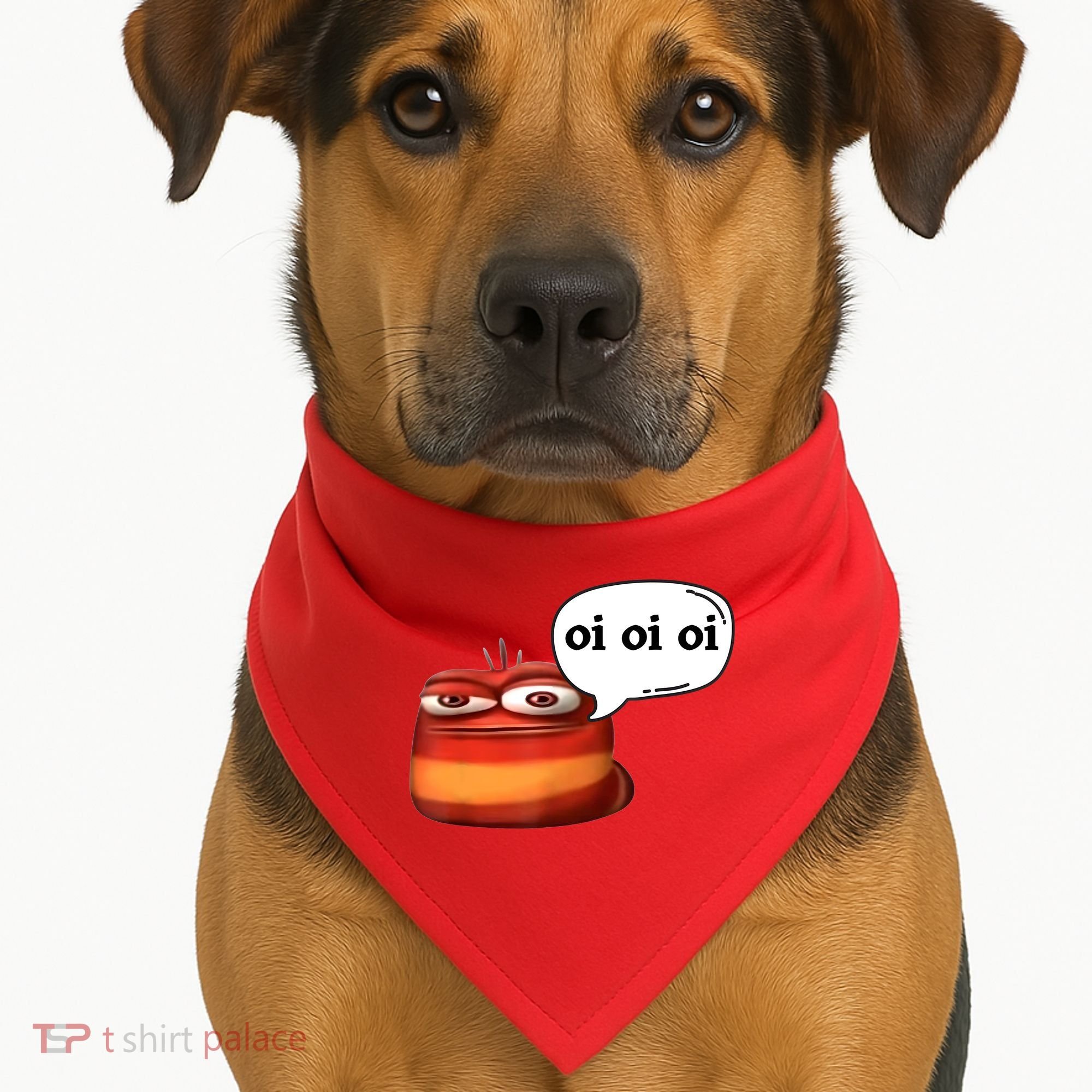 Funny Oi Oi Oi Red Worm Sarcastic Meme USA-Made Doggie Bandana