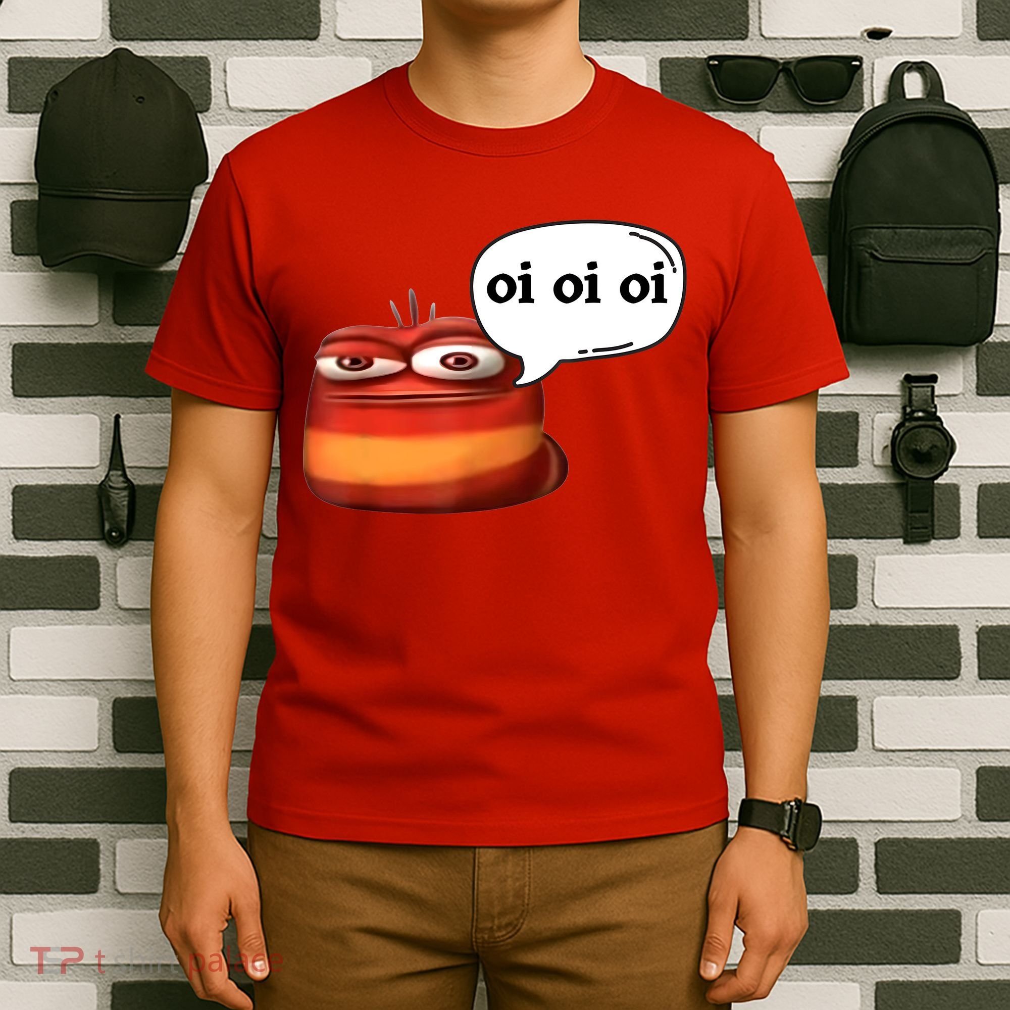 Funny Oi Oi Oi Red Worm Sarcastic Meme T-Shirt