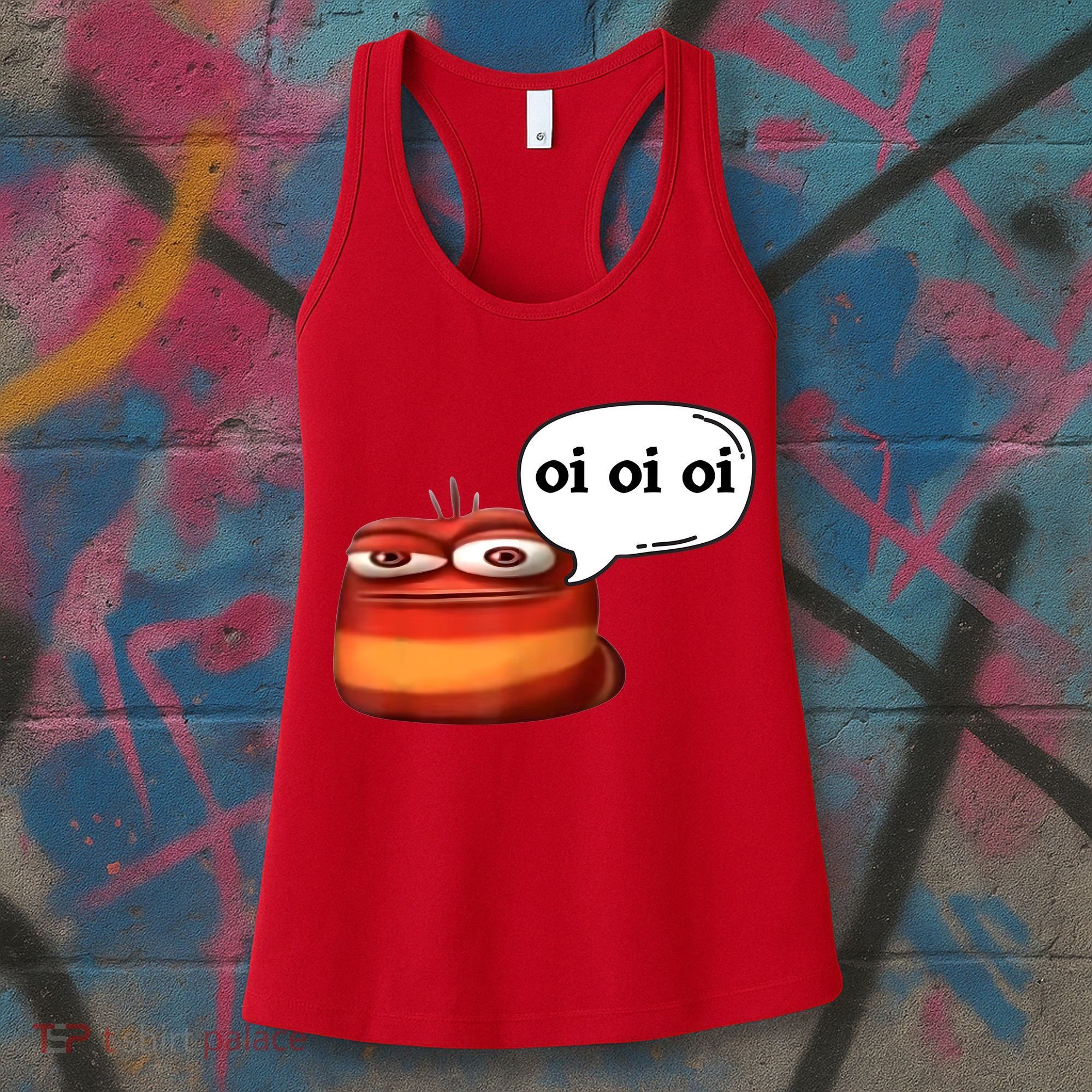 Funny Oi Oi Oi Red Worm Sarcastic Meme Women's Tank Top