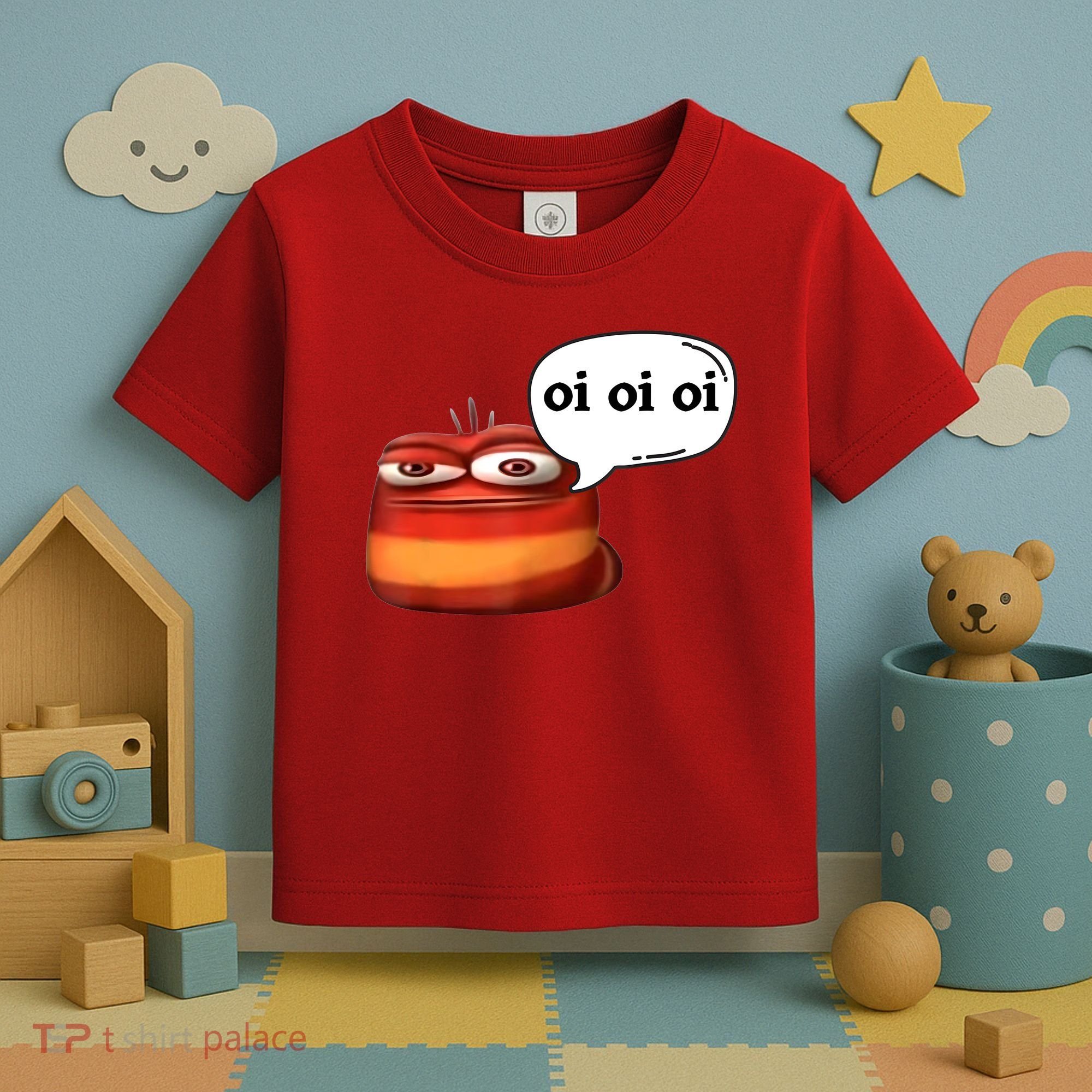 Funny Oi Oi Oi Red Worm Sarcastic Meme Toddler T-Shirt