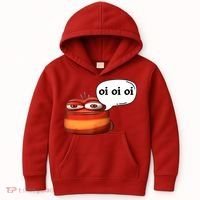 Funny Oi Oi Oi Red Worm Sarcastic Meme Kids Hoodie thumb 0