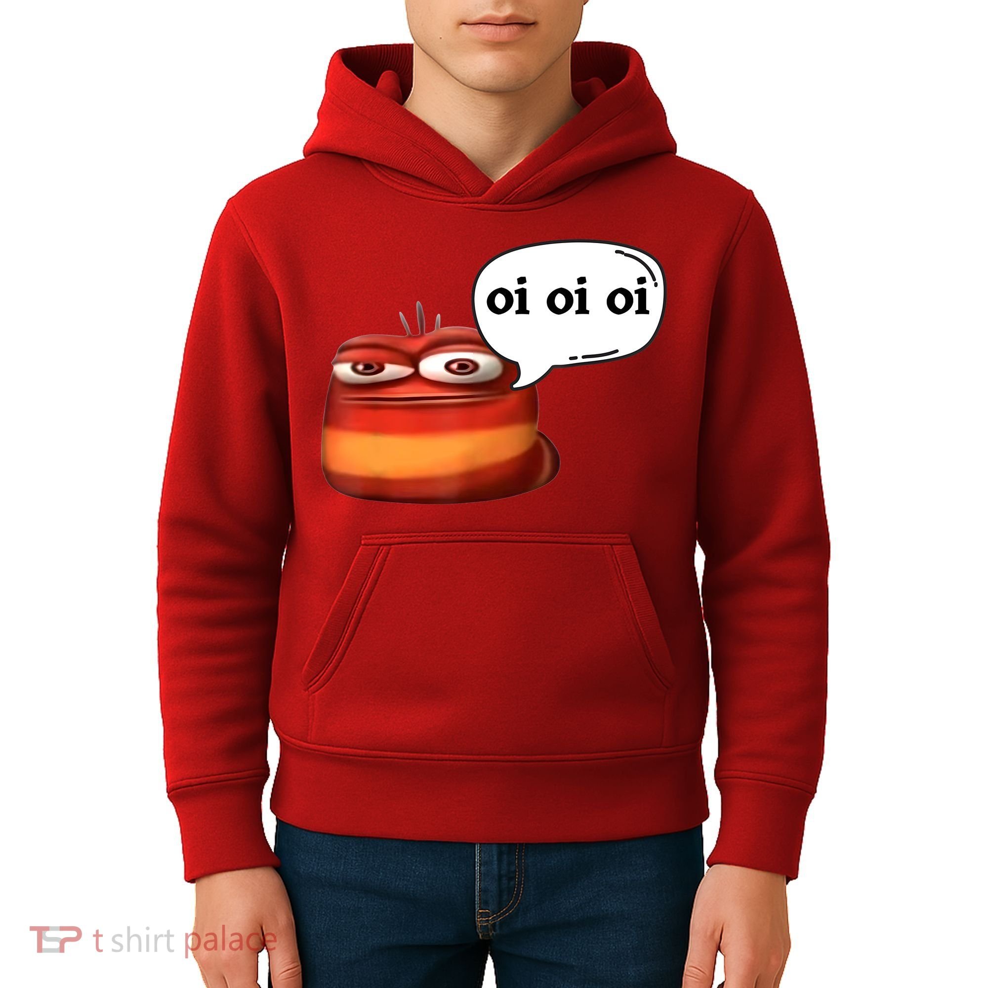 Funny Oi Oi Oi Red Worm Sarcastic Meme Kids Hoodie