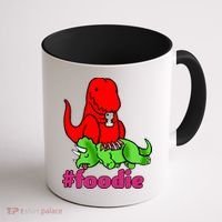Foodie T-rex Food Selfie Coffee Mug thumb 1