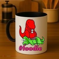 Foodie T-rex Food Selfie Coffee Mug thumb 4