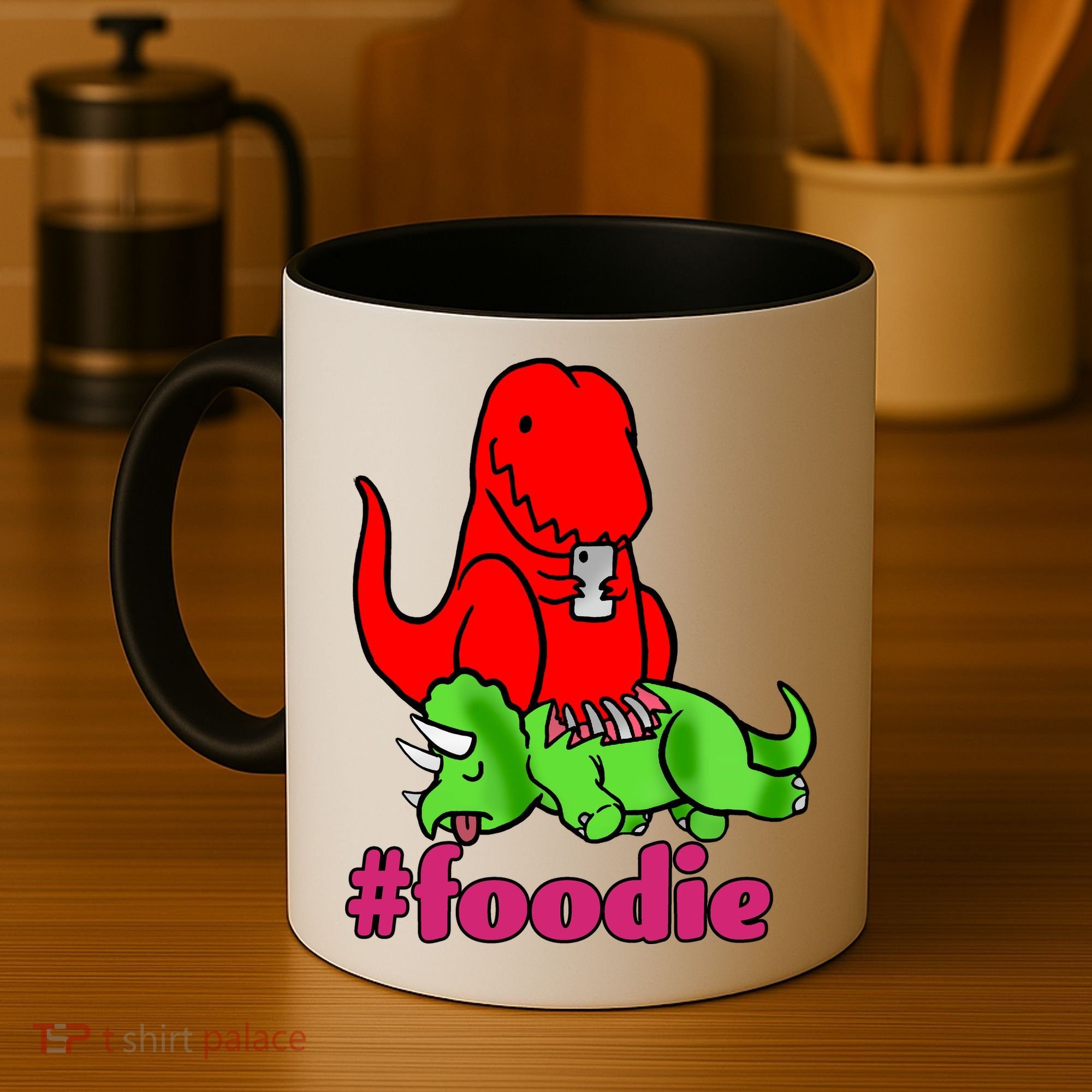 Foodie T-rex Food Selfie Coffee Mug
