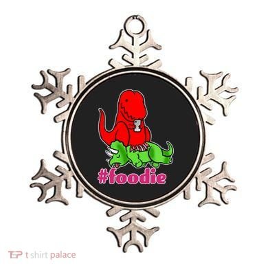 Foodie T-rex Food Selfie Ornament