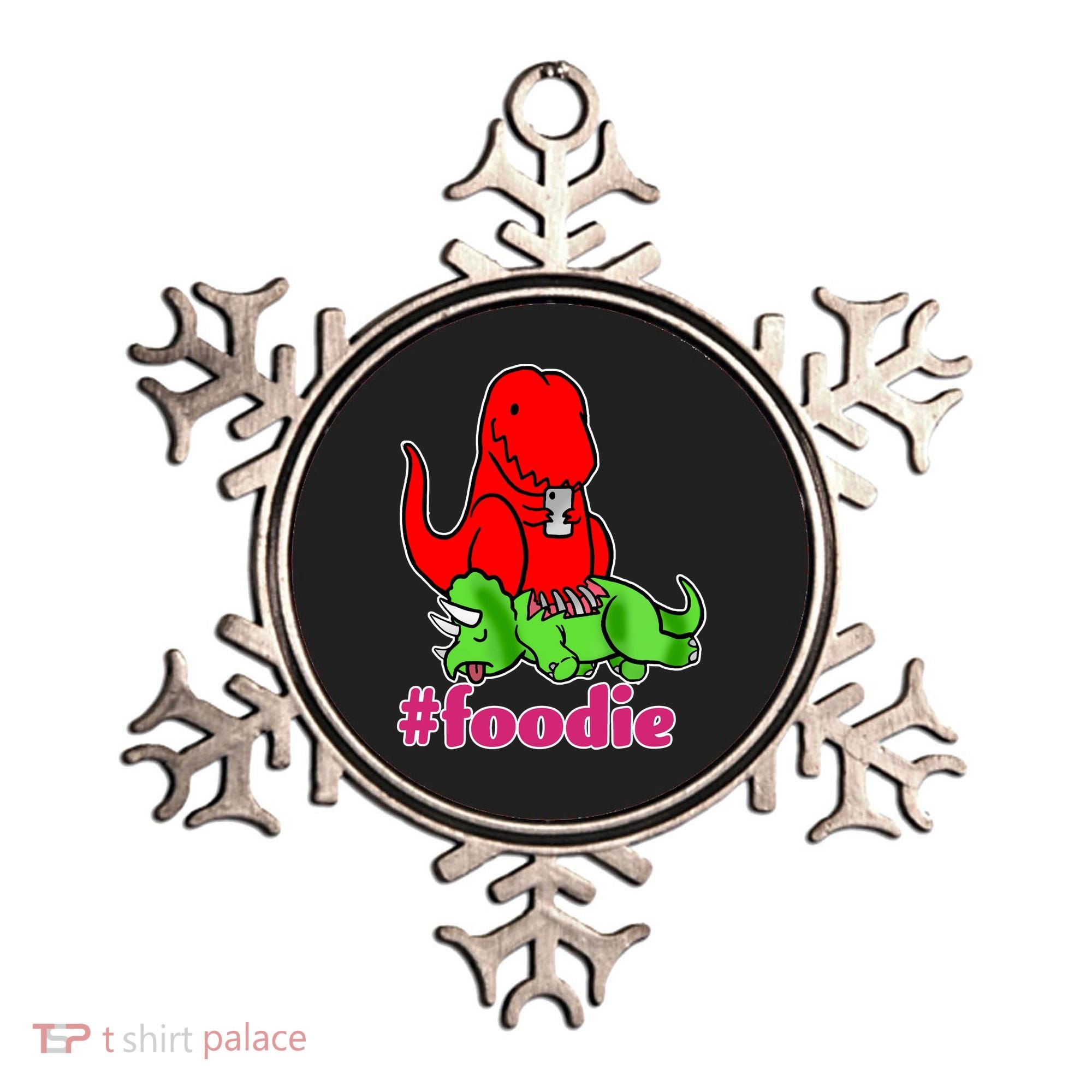 Foodie T-rex Food Selfie Ornament