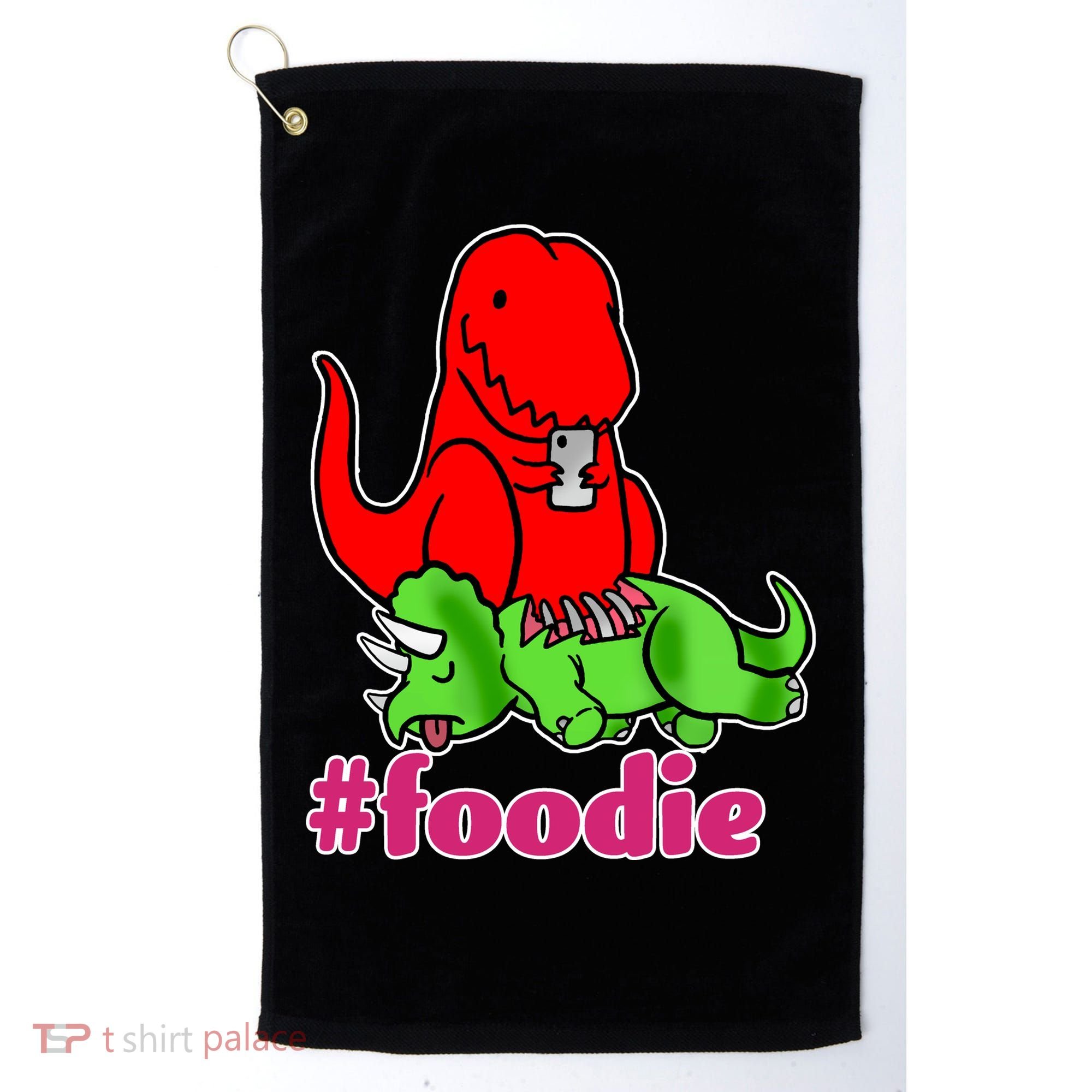 Foodie T-rex Food Selfie Golf Towel