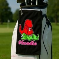Foodie T-rex Food Selfie Golf Towel thumb 2